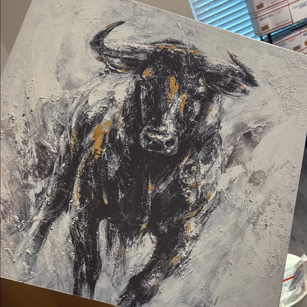 Abstract Bull Canvas Art - Picture 1 of 1